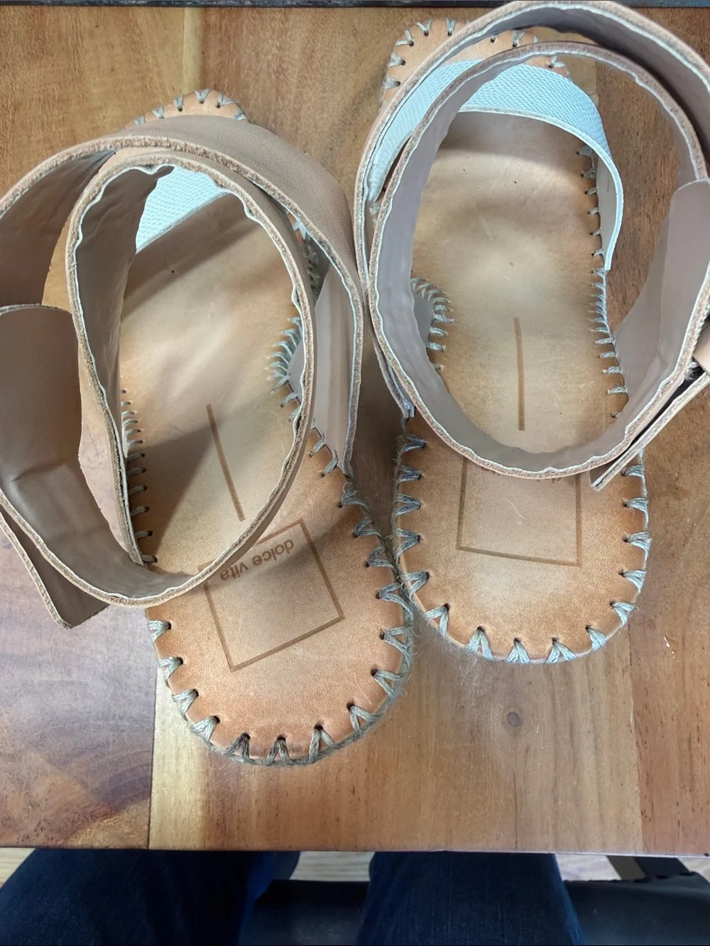Dolce Vita 2010’s Coastal‎ Boho Tan/Cream Espadrille Wedges Size 10 (VGUC)